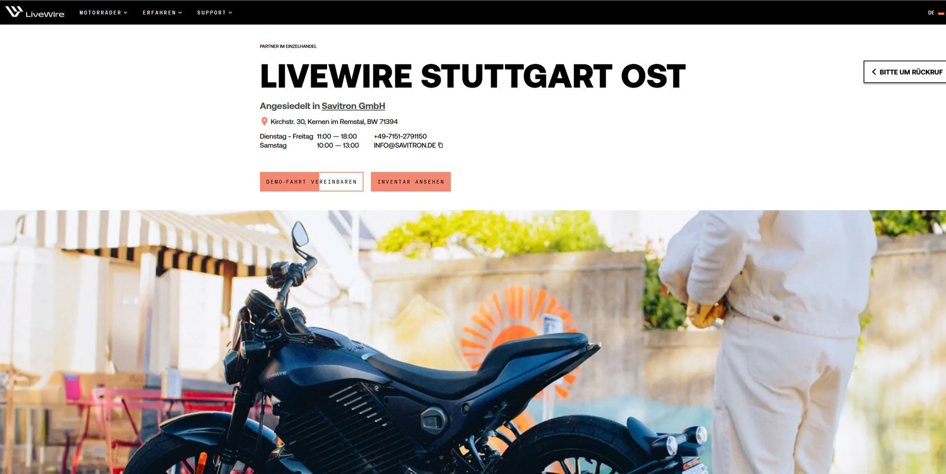 Livewire-Demoride-Buchung-Dealer Livewire Demoride Buchung Dealer