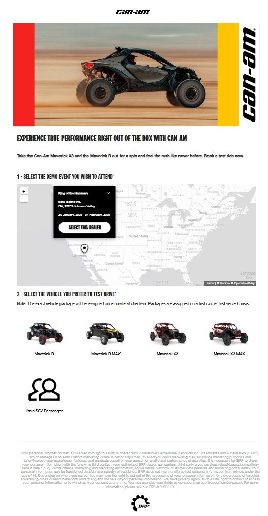 Erlebe Leistung mit Can-Am Fahrzeugen bei einer Probefahrt.